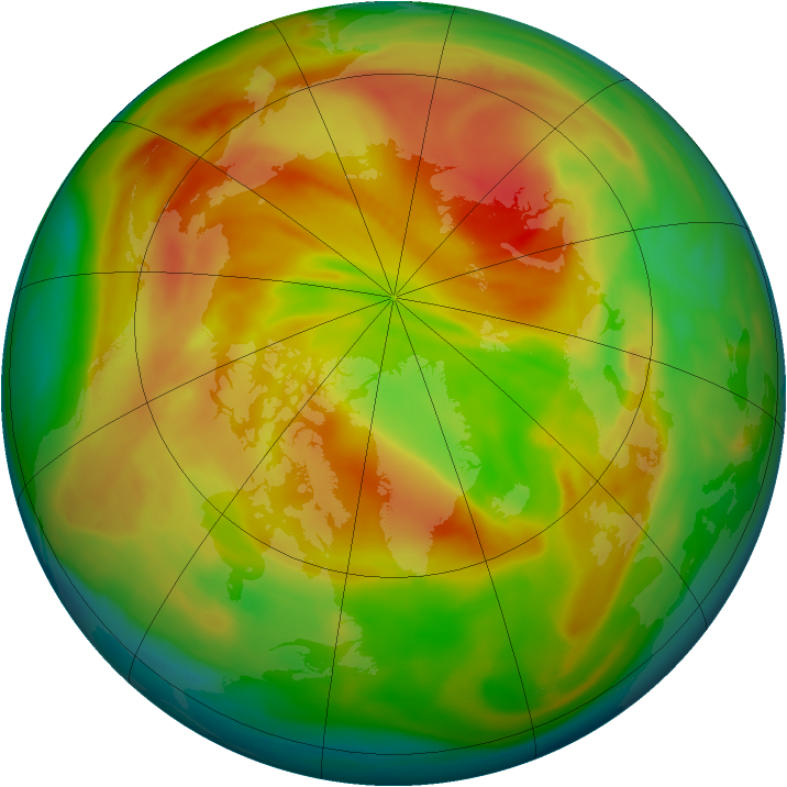 Arctic ozone map for 09 April 2008